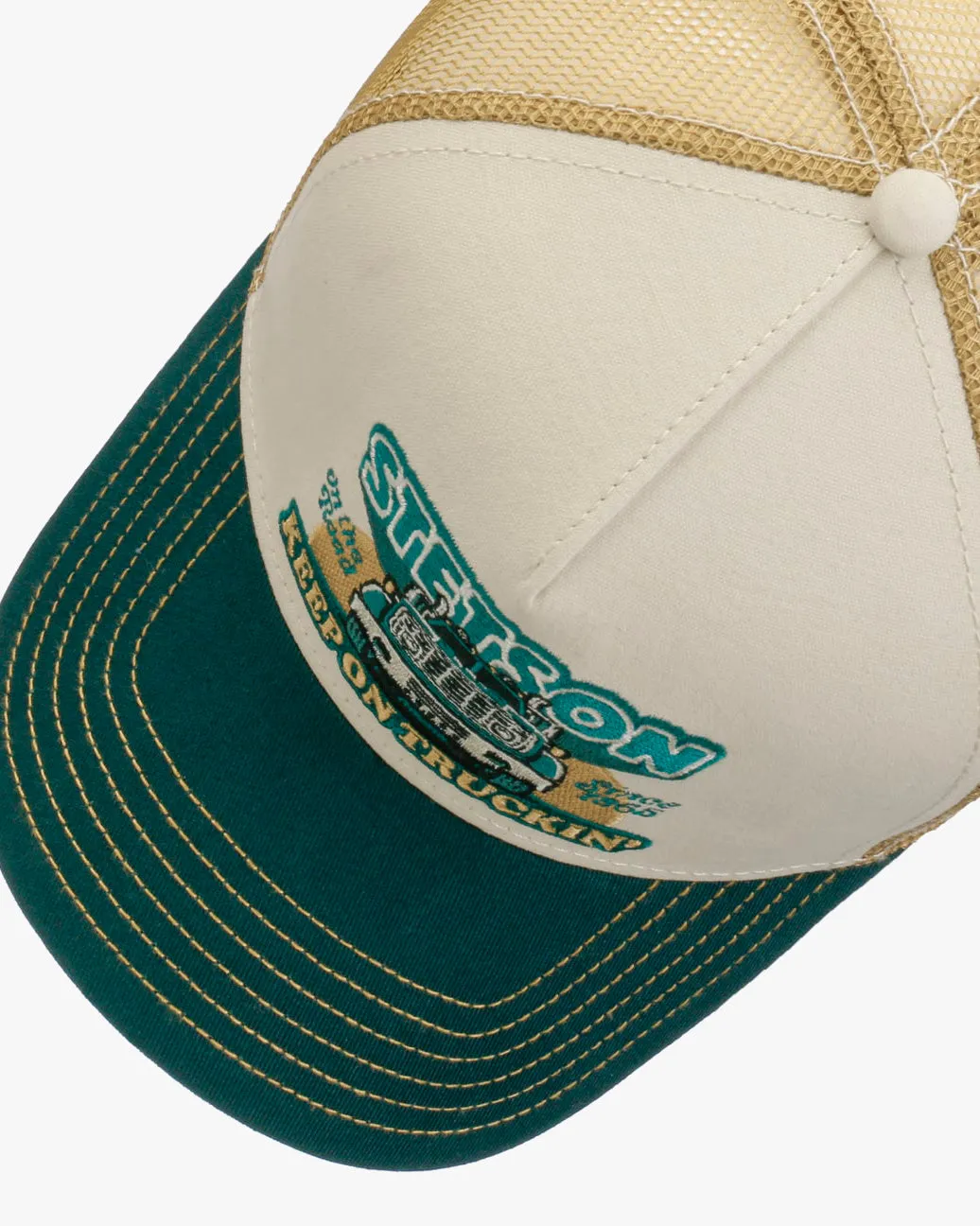 Stetson Keep On Trucking Trucker Cap - Green / Sand