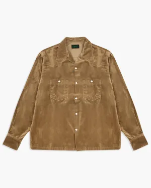Stevenson Overall Co. Urban Lasso UL1 Velveteen Western Shirt - Beige