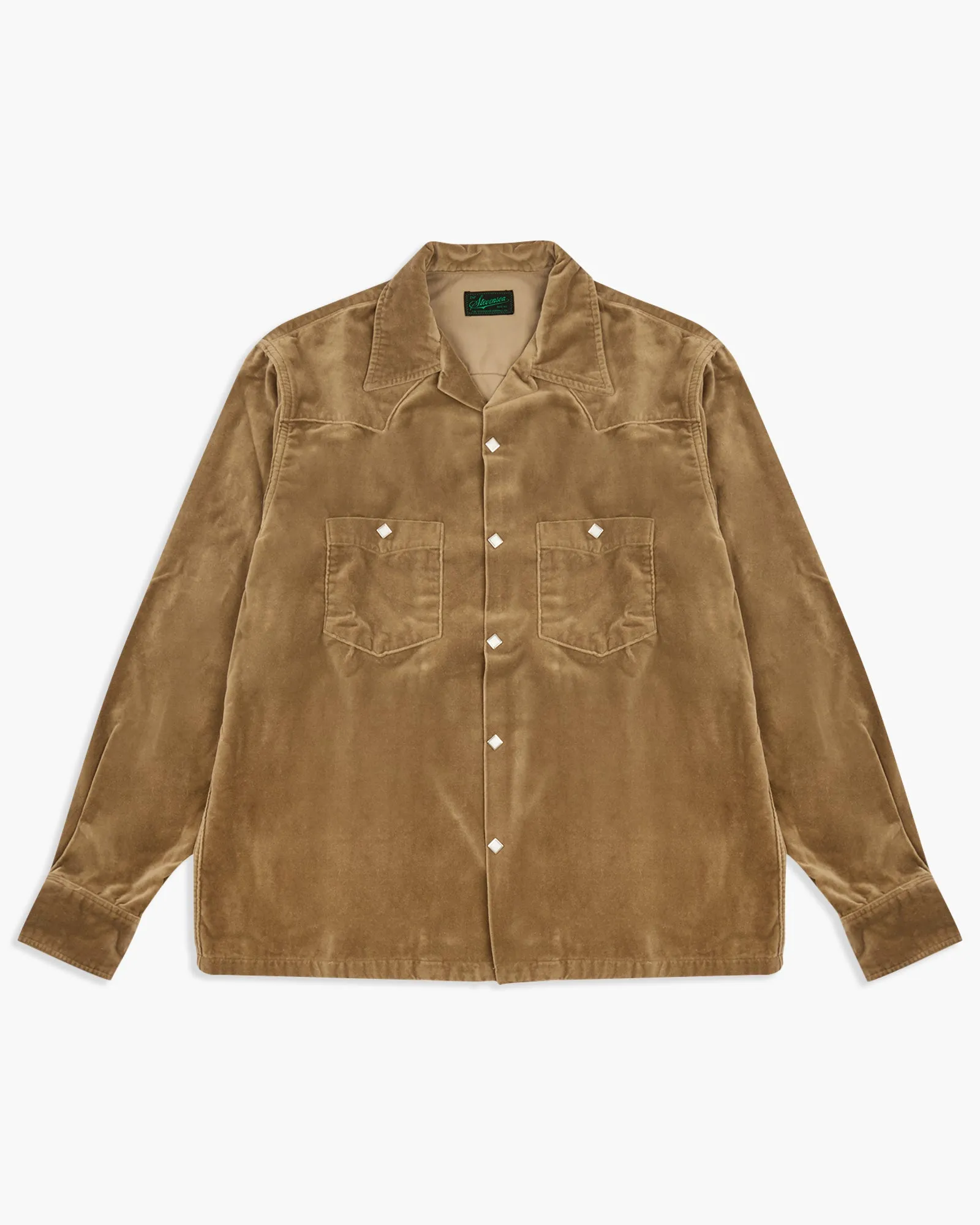 Stevenson Overall Co. Urban Lasso UL1 Velveteen Western Shirt - Beige