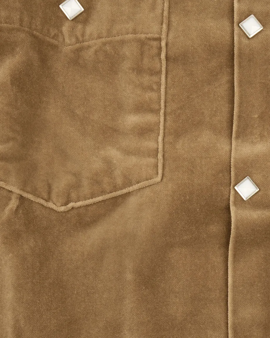 Stevenson Overall Co. Urban Lasso UL1 Velveteen Western Shirt - Beige