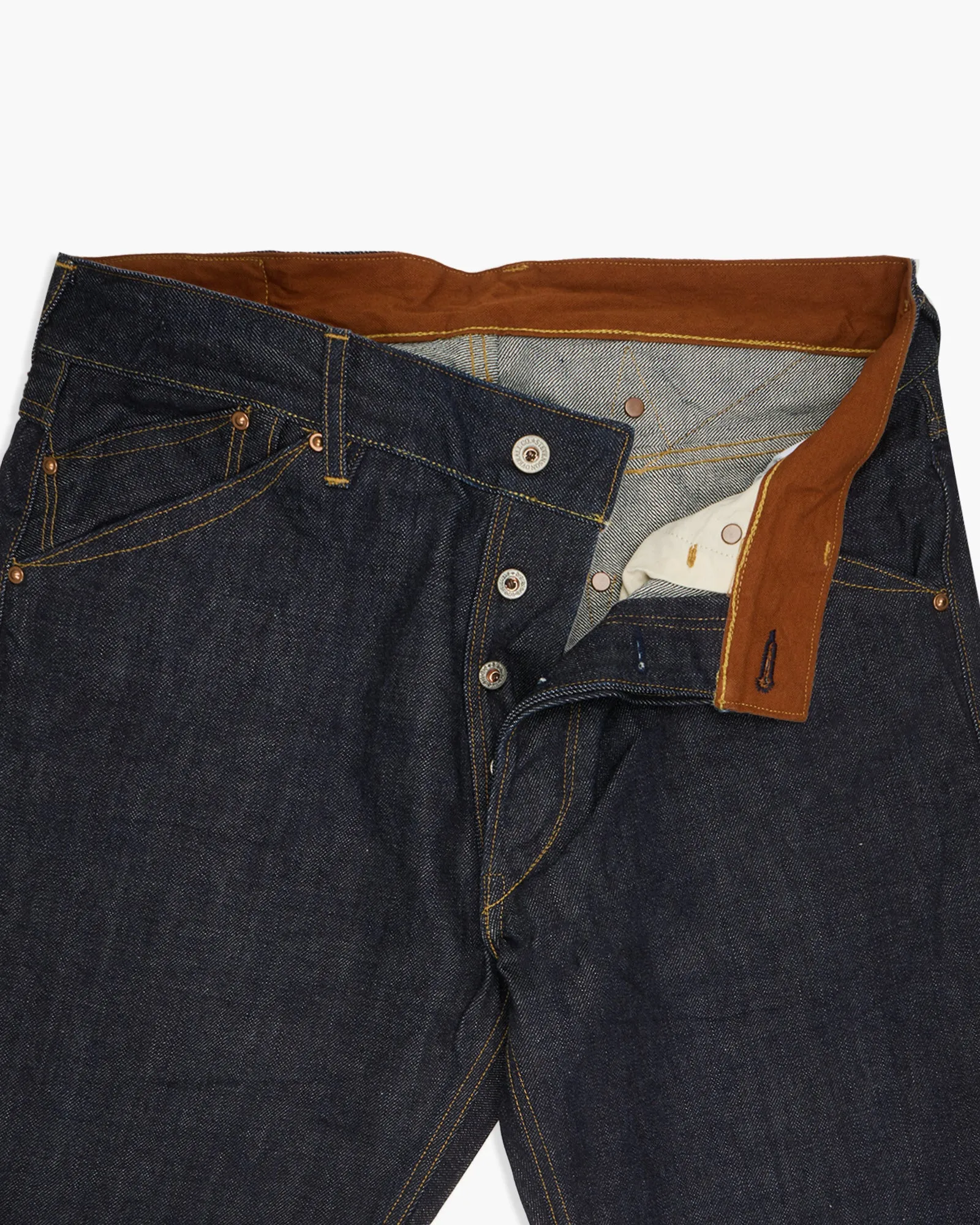 Stevenson Overall Co. Visalia 280 Buckle Back Wide Straight 14oz Selvedge Mens Jeans - Indigo One Wash