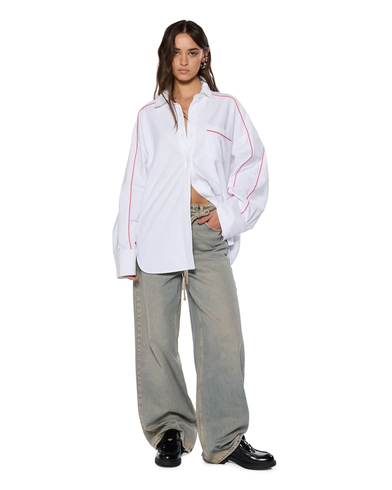 STINGER ASTRA LS SHIRT WHITE/RED