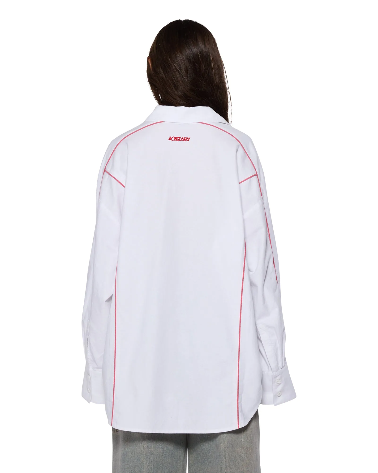 STINGER ASTRA LS SHIRT WHITE/RED