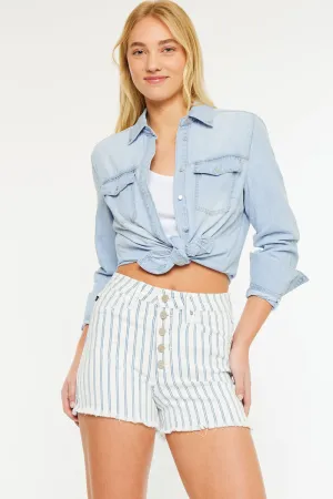 Sue High Rise Button Up Shorts