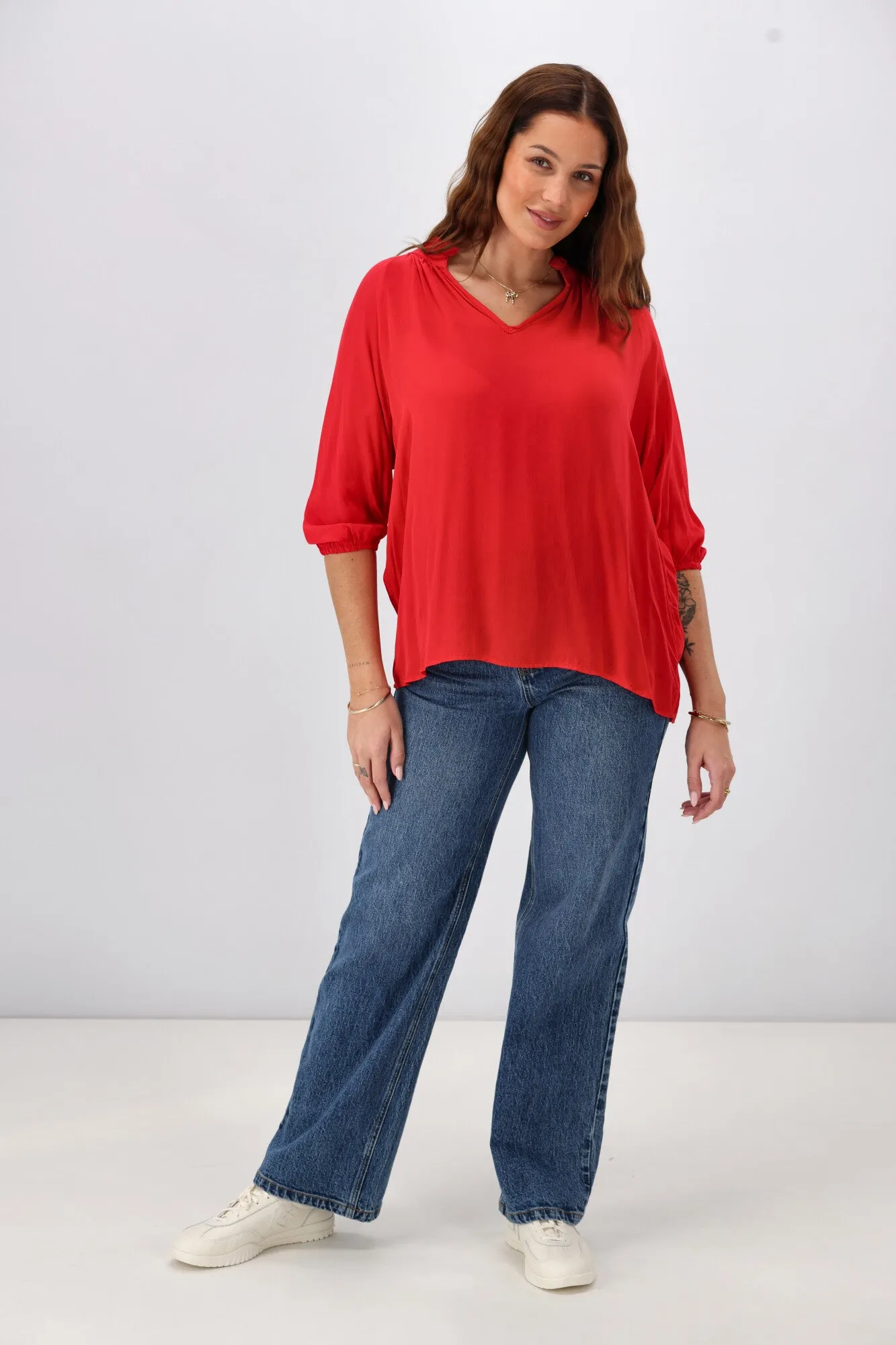 Sunday Boho Gianna Top Scarlet Red