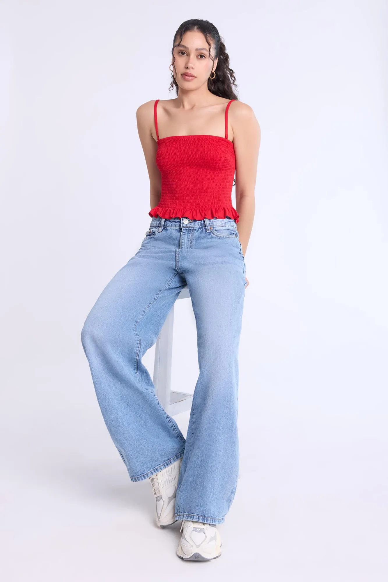 Super Soft Smocked Square Neck Cami Top