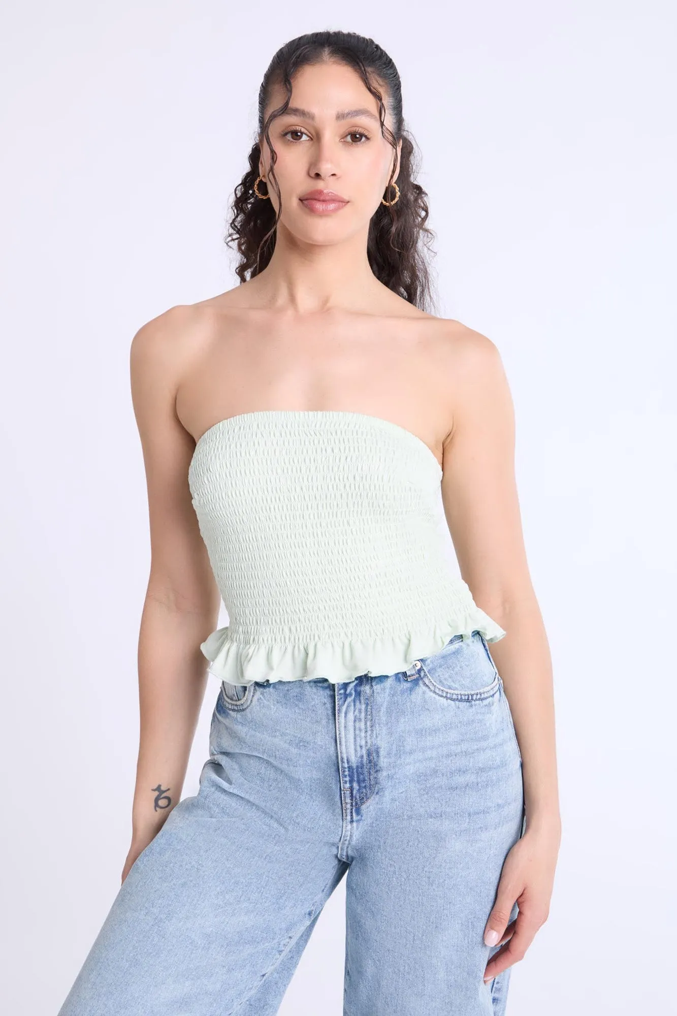 Super Soft Smocked Square Neck Cami Top