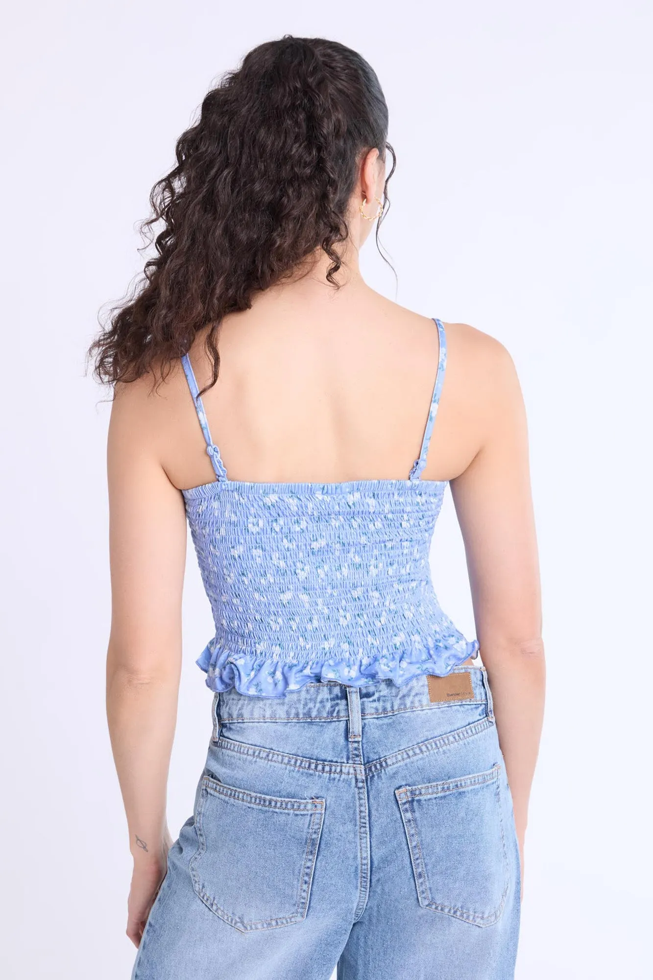 Super Soft Smocked Square Neck Cami Top