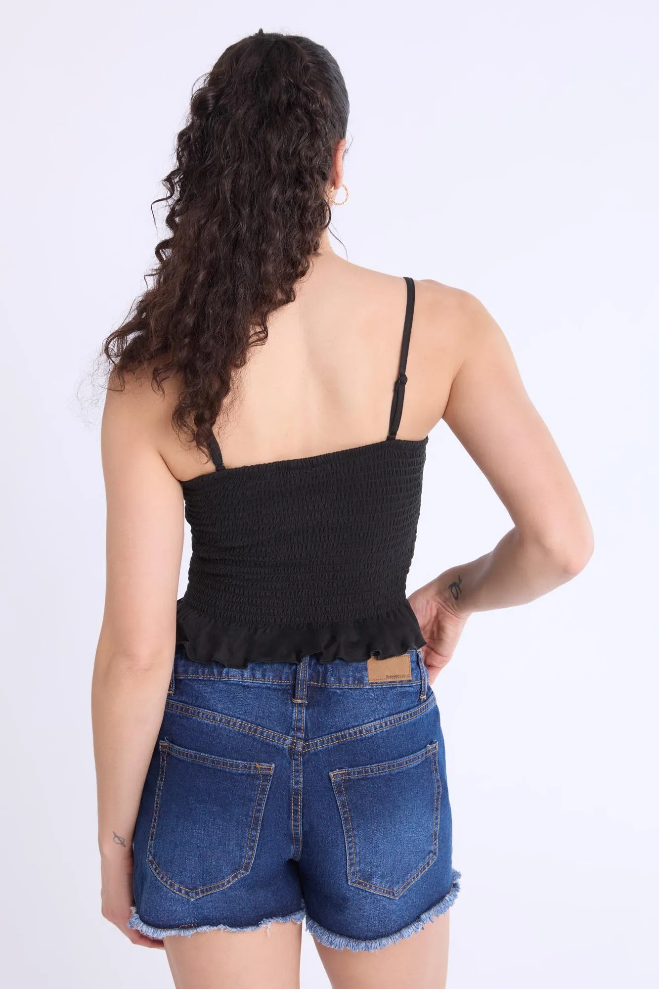 Super Soft Smocked Square Neck Cami Top