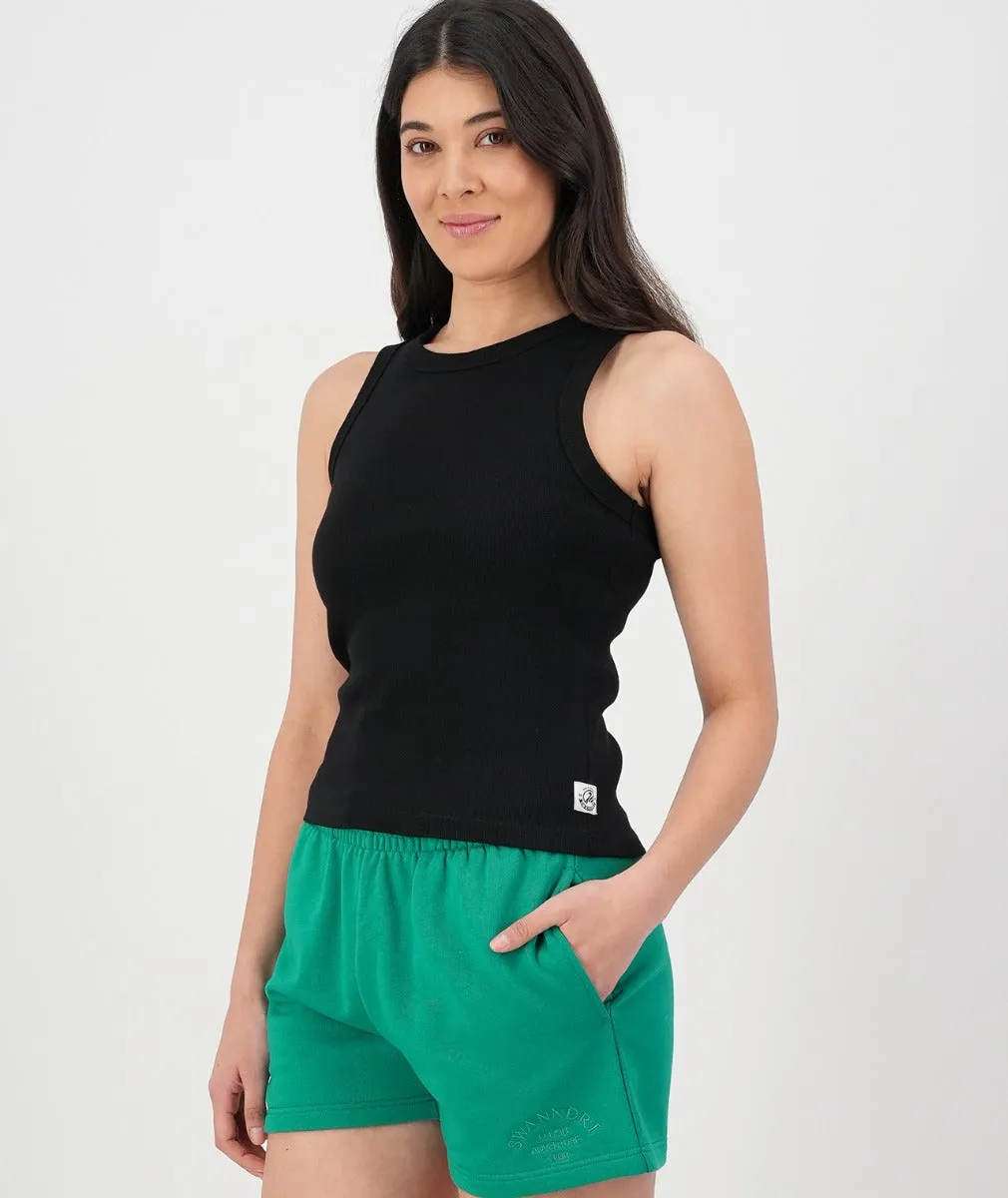 Swanndri Daisy Ribbed Singlet Black