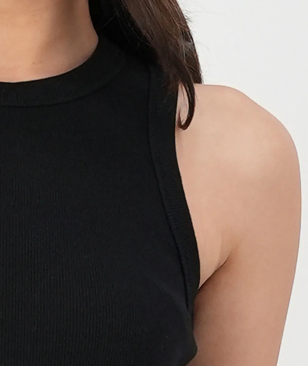 Swanndri Daisy Ribbed Singlet Black