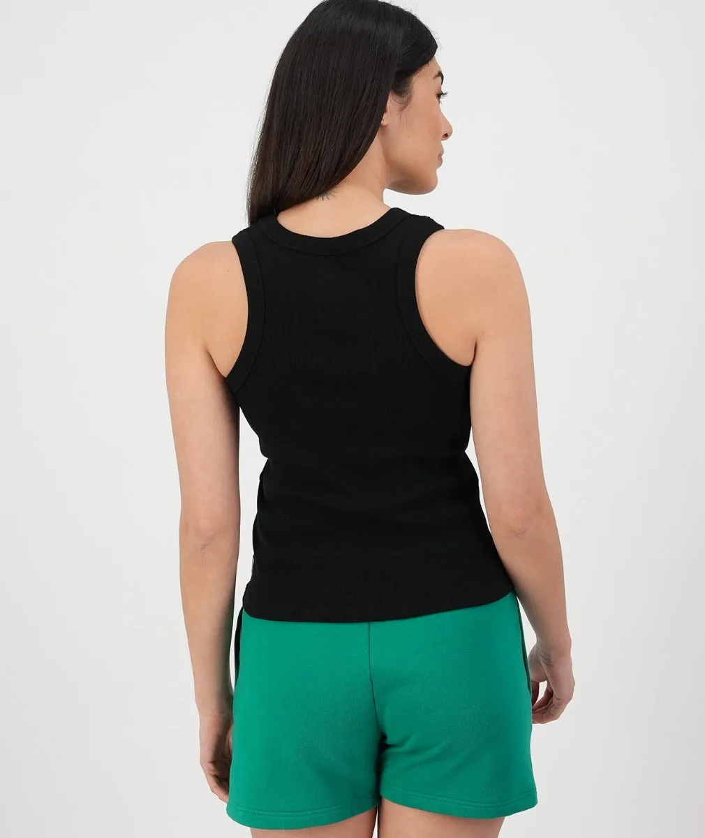 Swanndri Daisy Ribbed Singlet Black