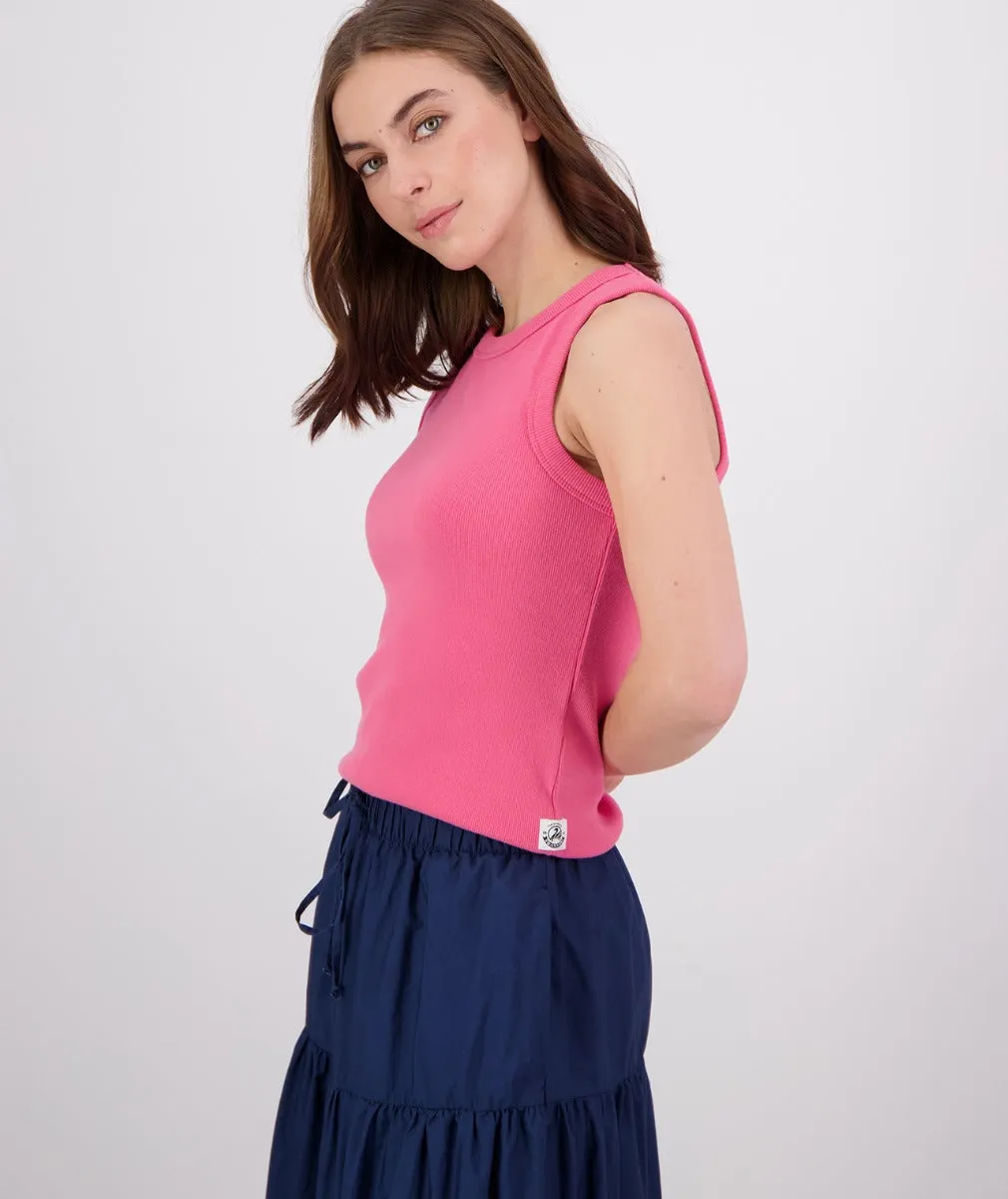 Swanndri Daisy Ribbed Singlet Raspberry