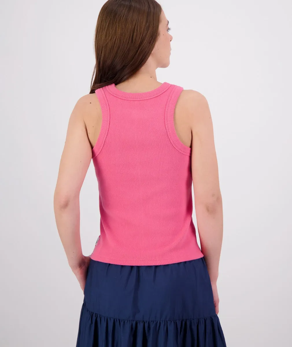 Swanndri Daisy Ribbed Singlet Raspberry