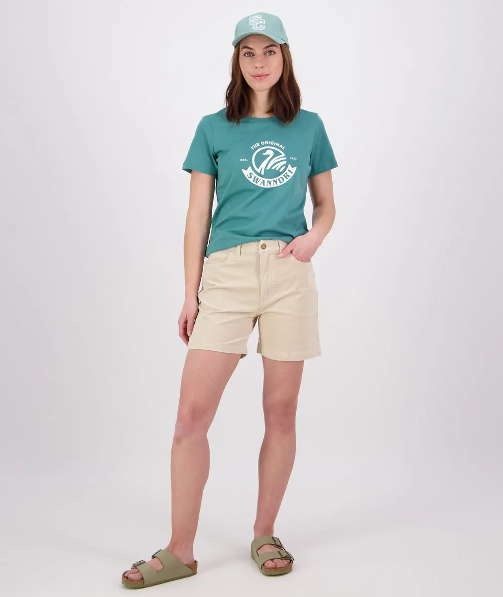 Swanndri Womens Original V3 T Shirt Jade Green/White