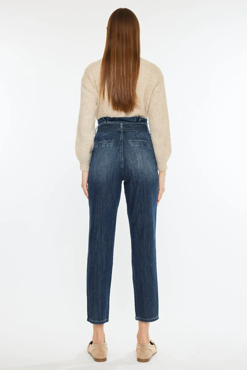 Thalia Ultra High Rise Belted Mom Jeans