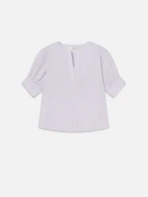 The V-Neck Popover -- Steel Blue Multi