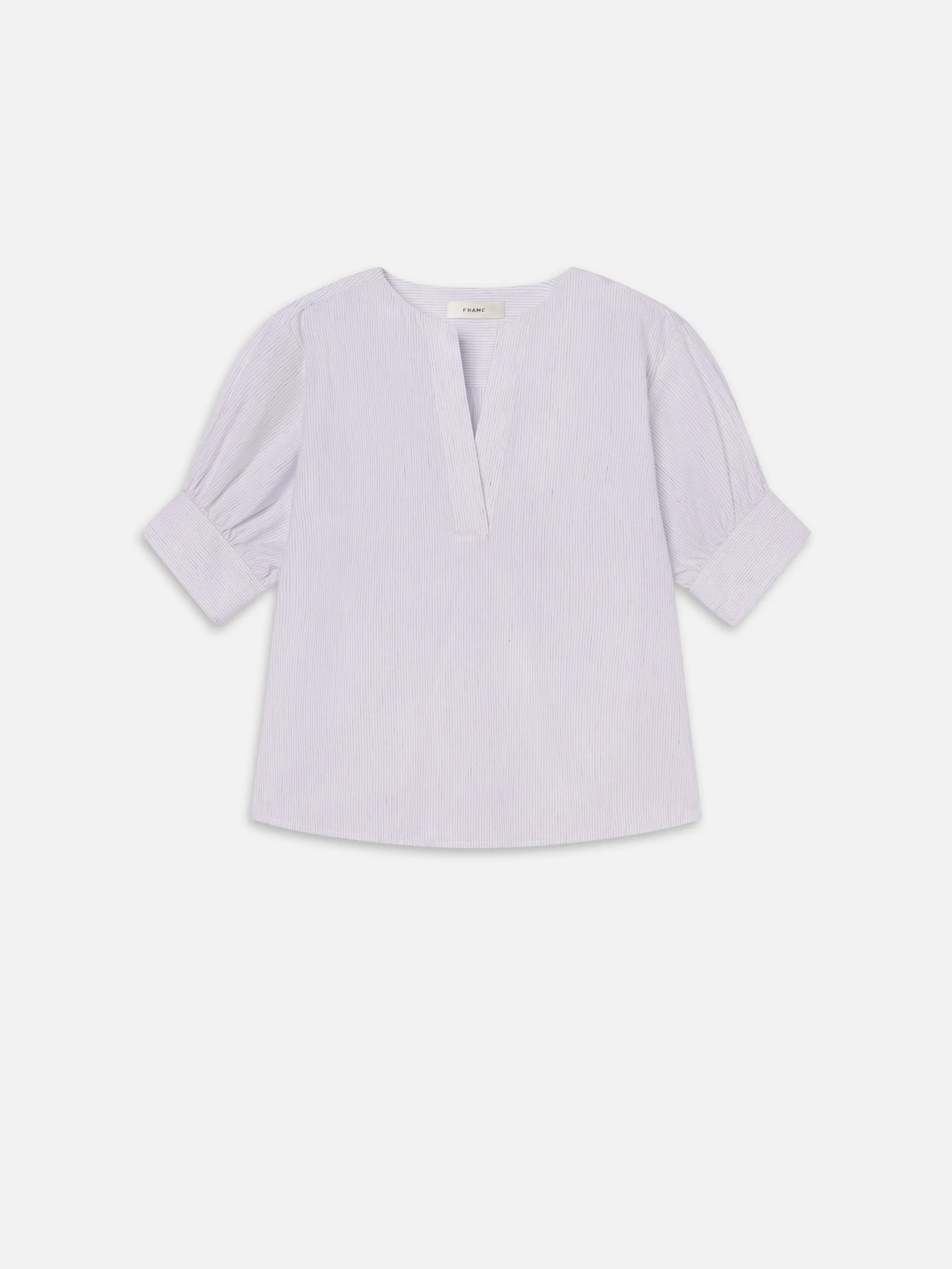 The V-Neck Popover -- Steel Blue Multi