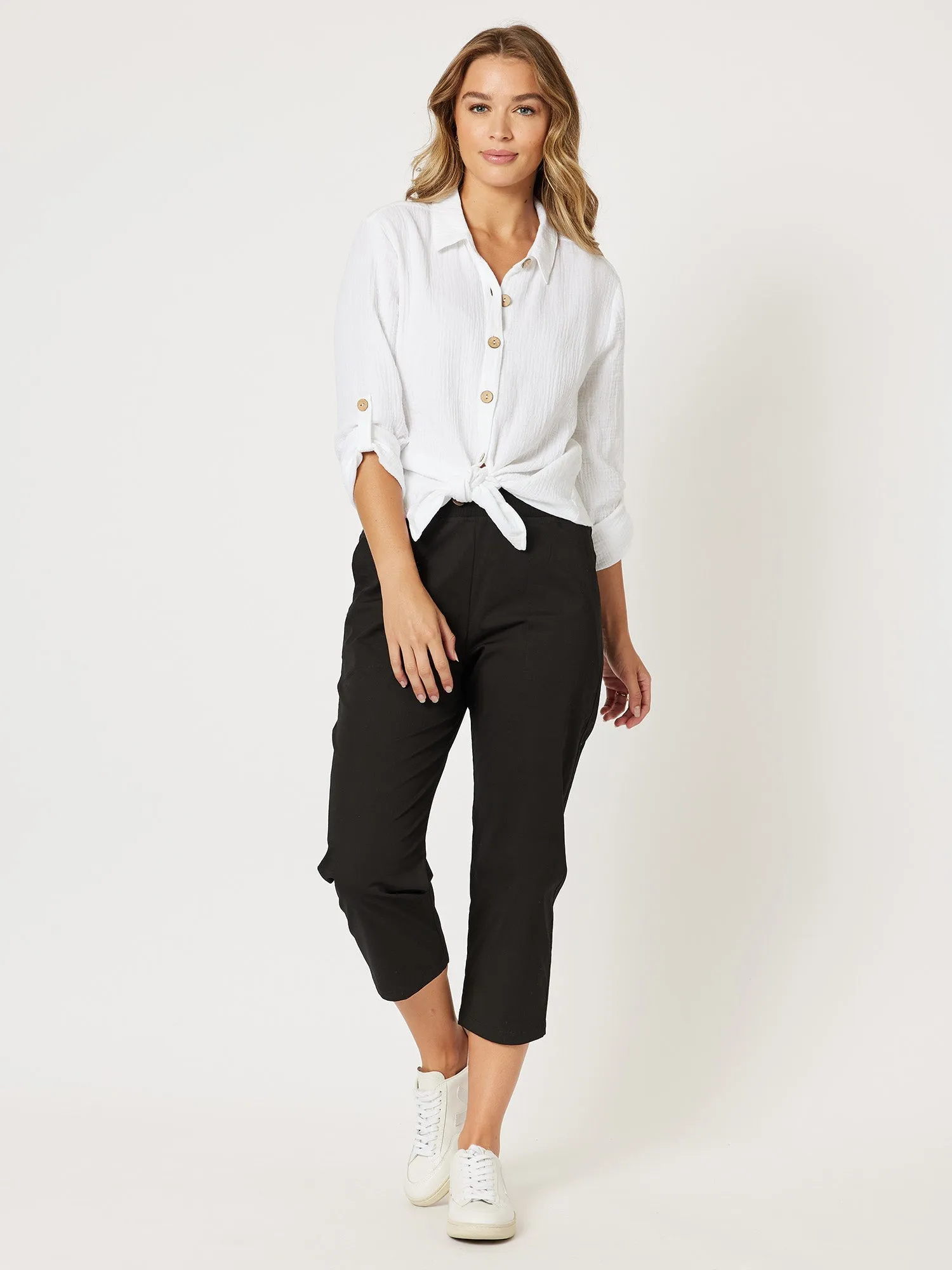 Threadz Santorini Cotton Pant Black