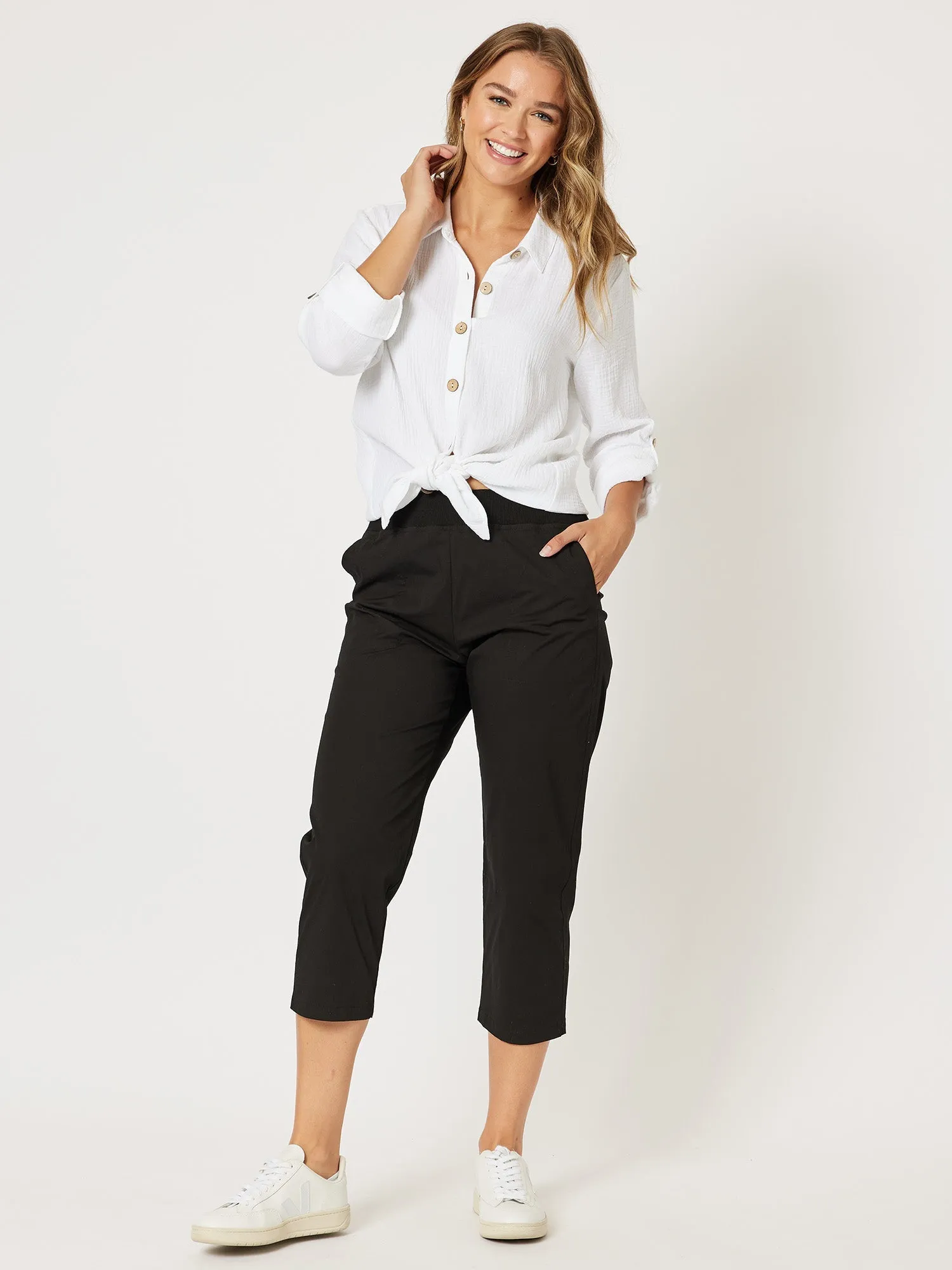 Threadz Santorini Cotton Pant Black