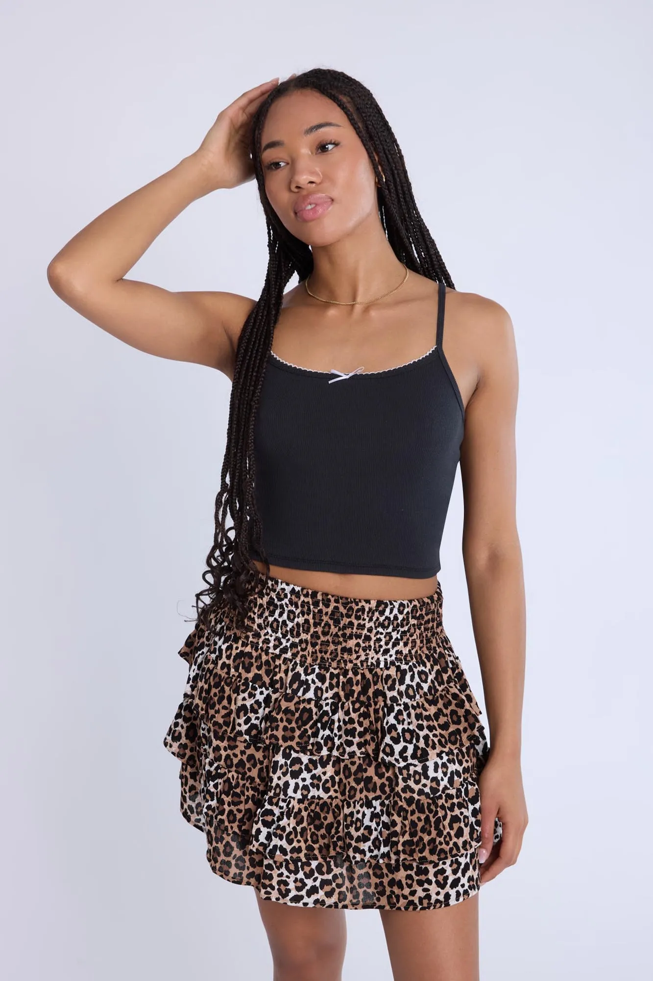 Tiered Mini Skirt