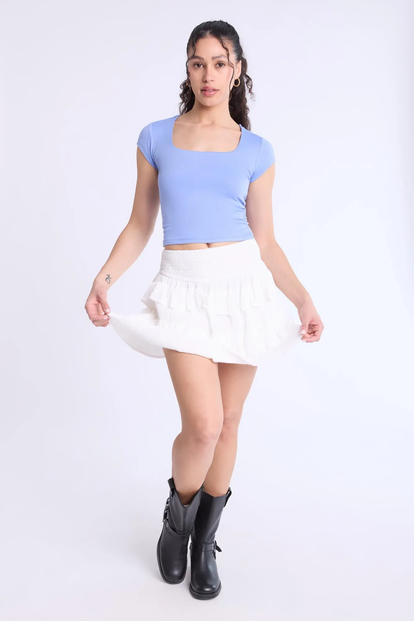 Tiered Mini Skirt