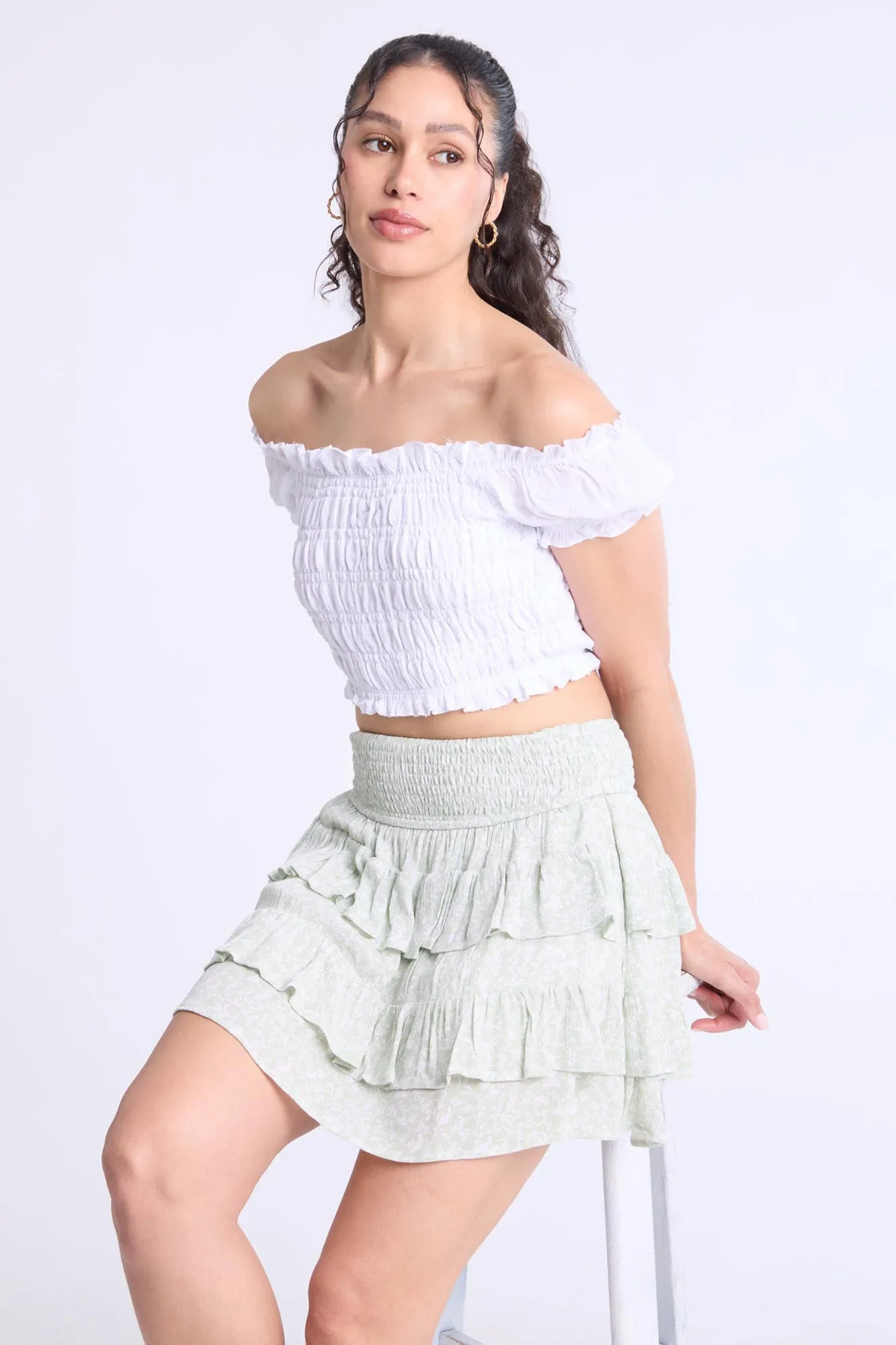 Tiered Mini Skirt
