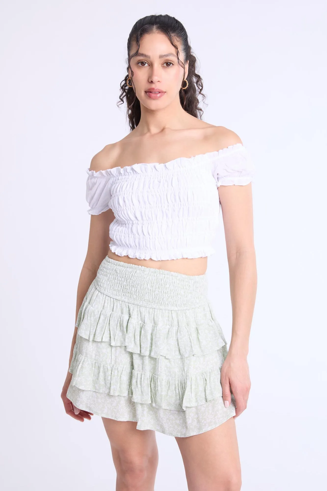 Tiered Mini Skirt