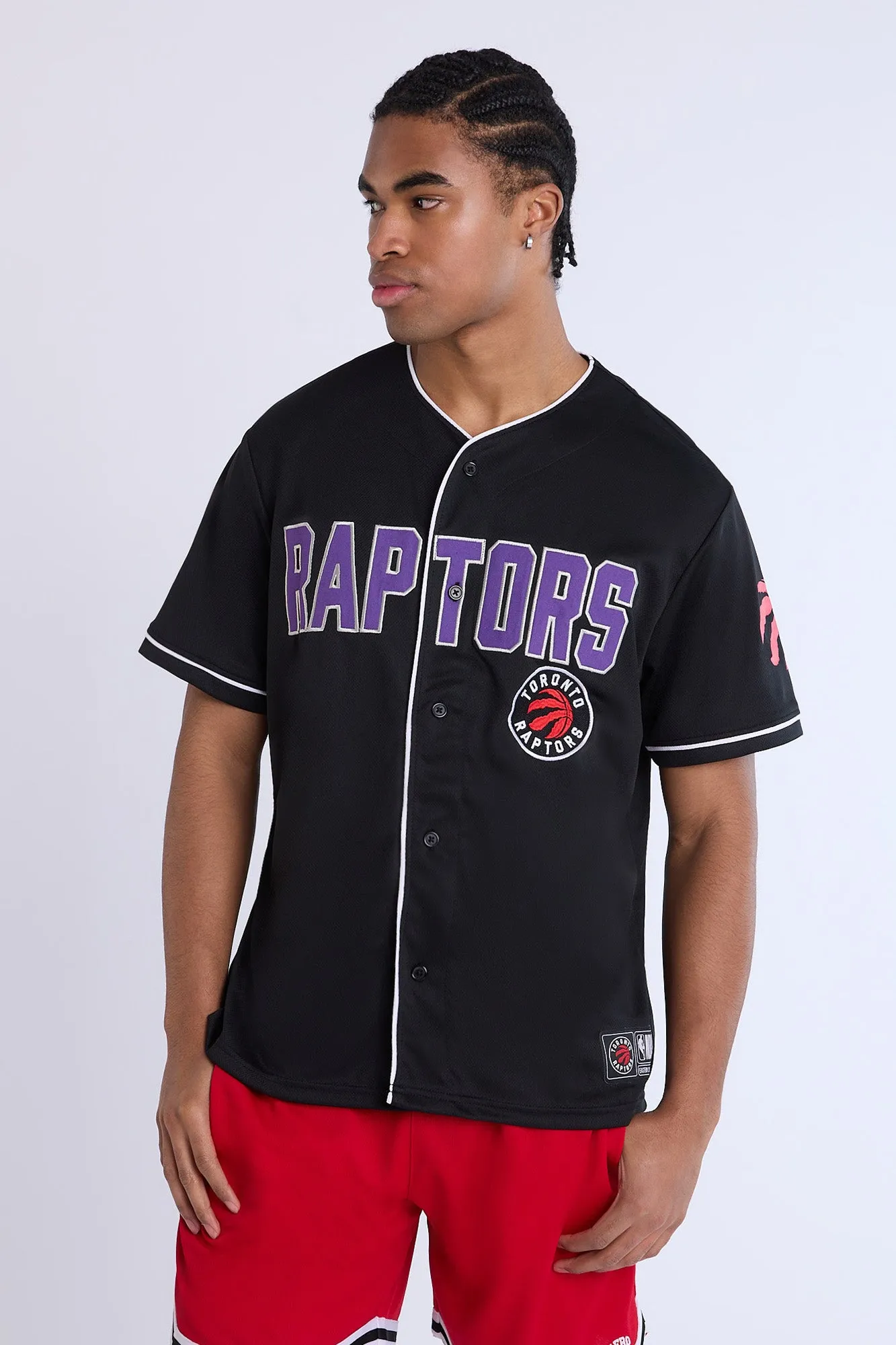 Toronto Raptors Button-Up Baseball Mesh Jersey