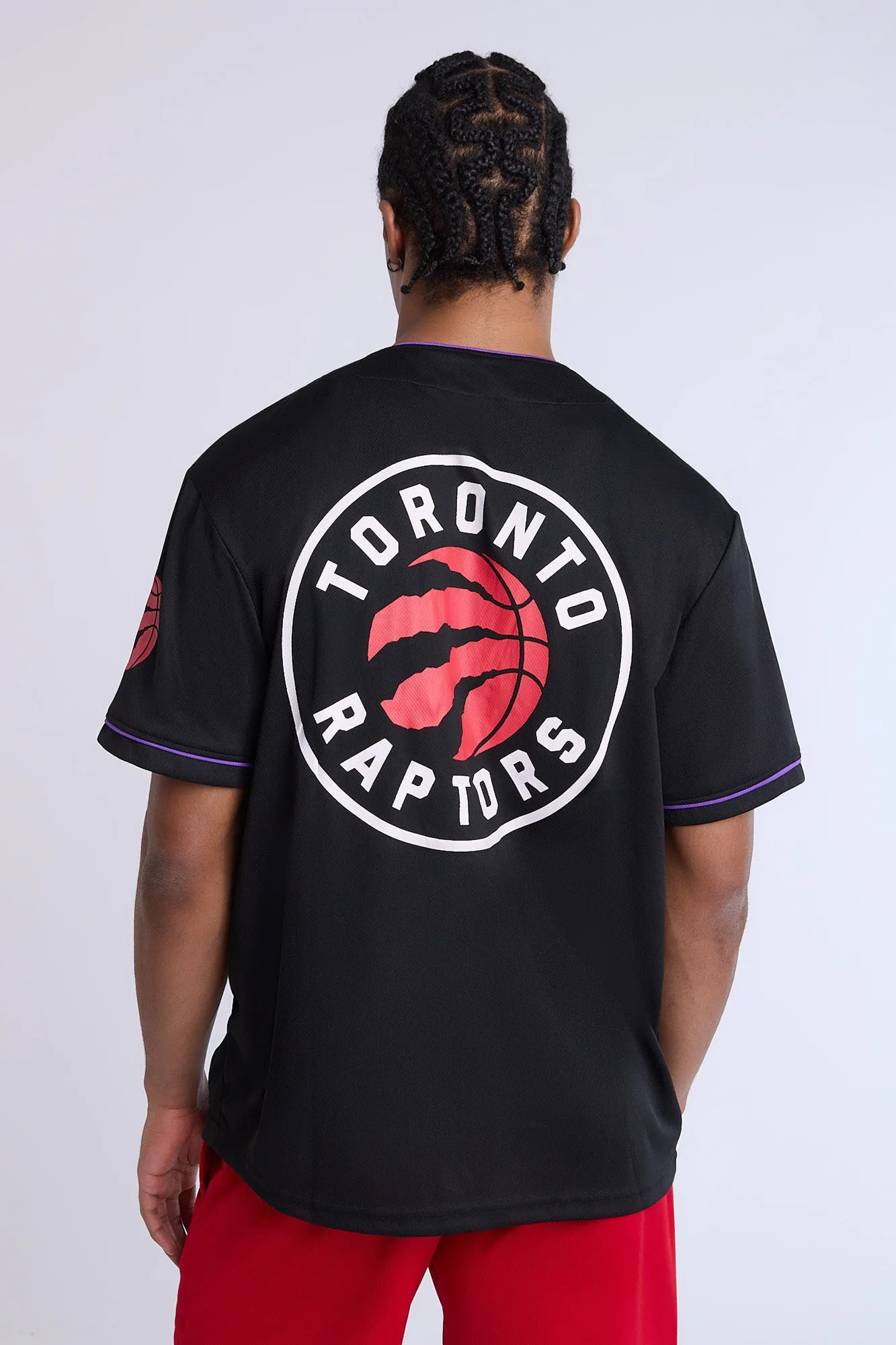 Toronto Raptors Button-Up Baseball Mesh Jersey