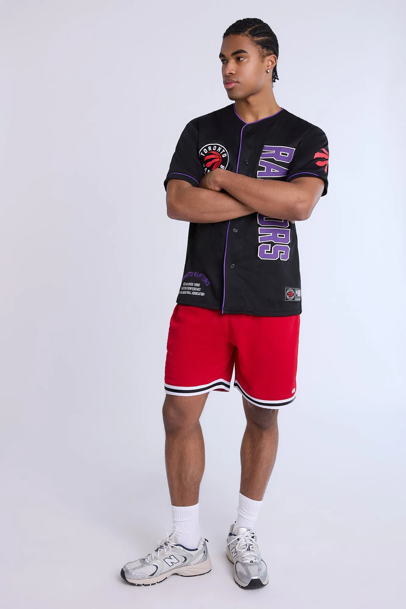 Toronto Raptors Button-Up Baseball Mesh Jersey