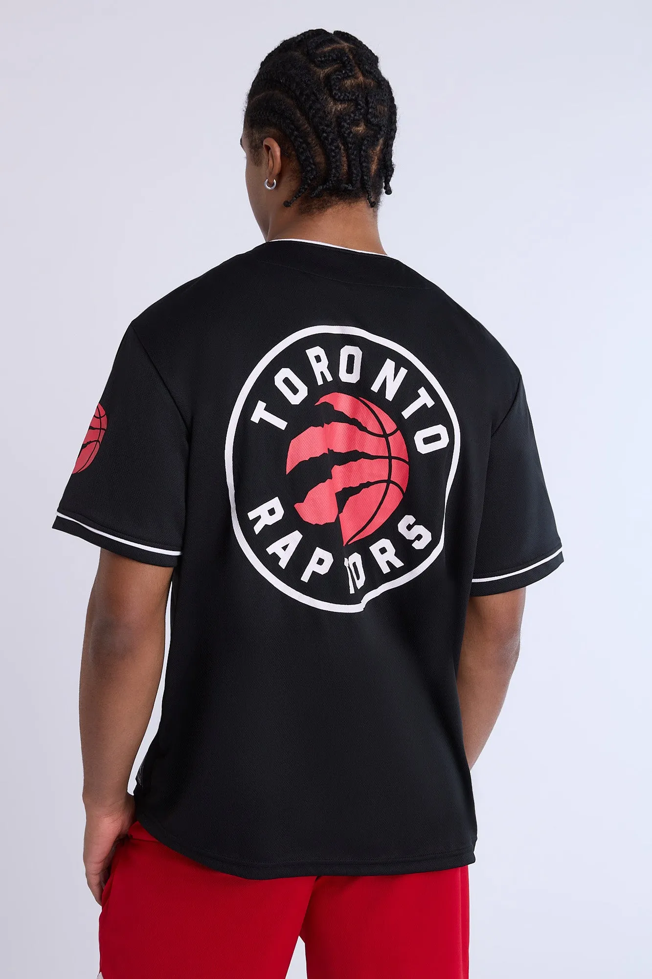 Toronto Raptors Button-Up Baseball Mesh Jersey
