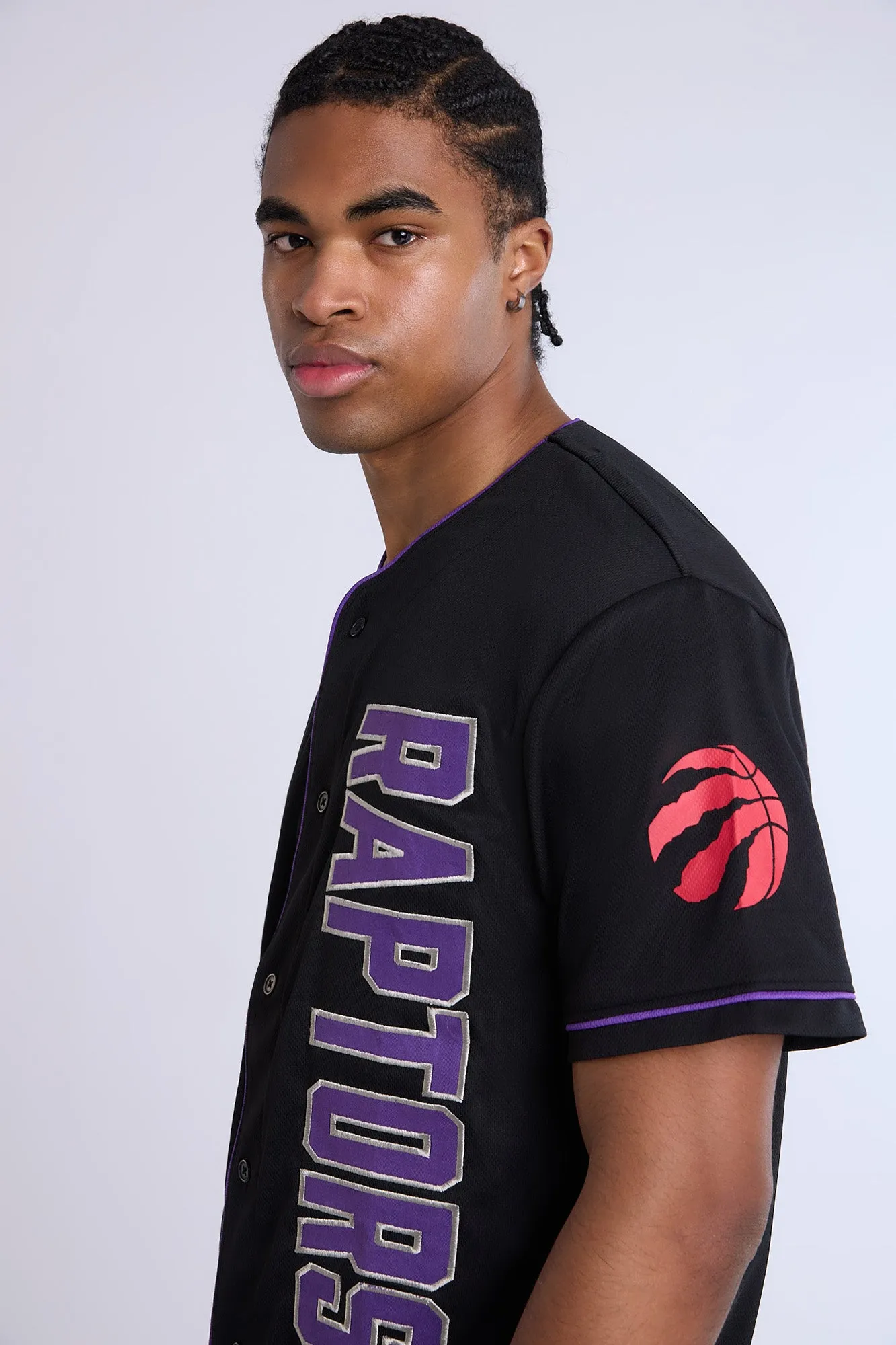 Toronto Raptors Button-Up Baseball Mesh Jersey