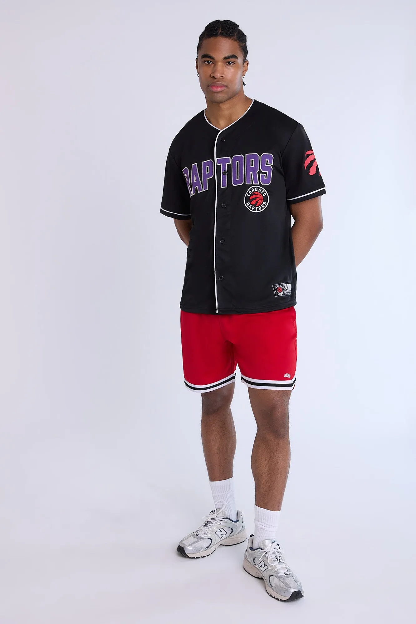 Toronto Raptors Button-Up Baseball Mesh Jersey