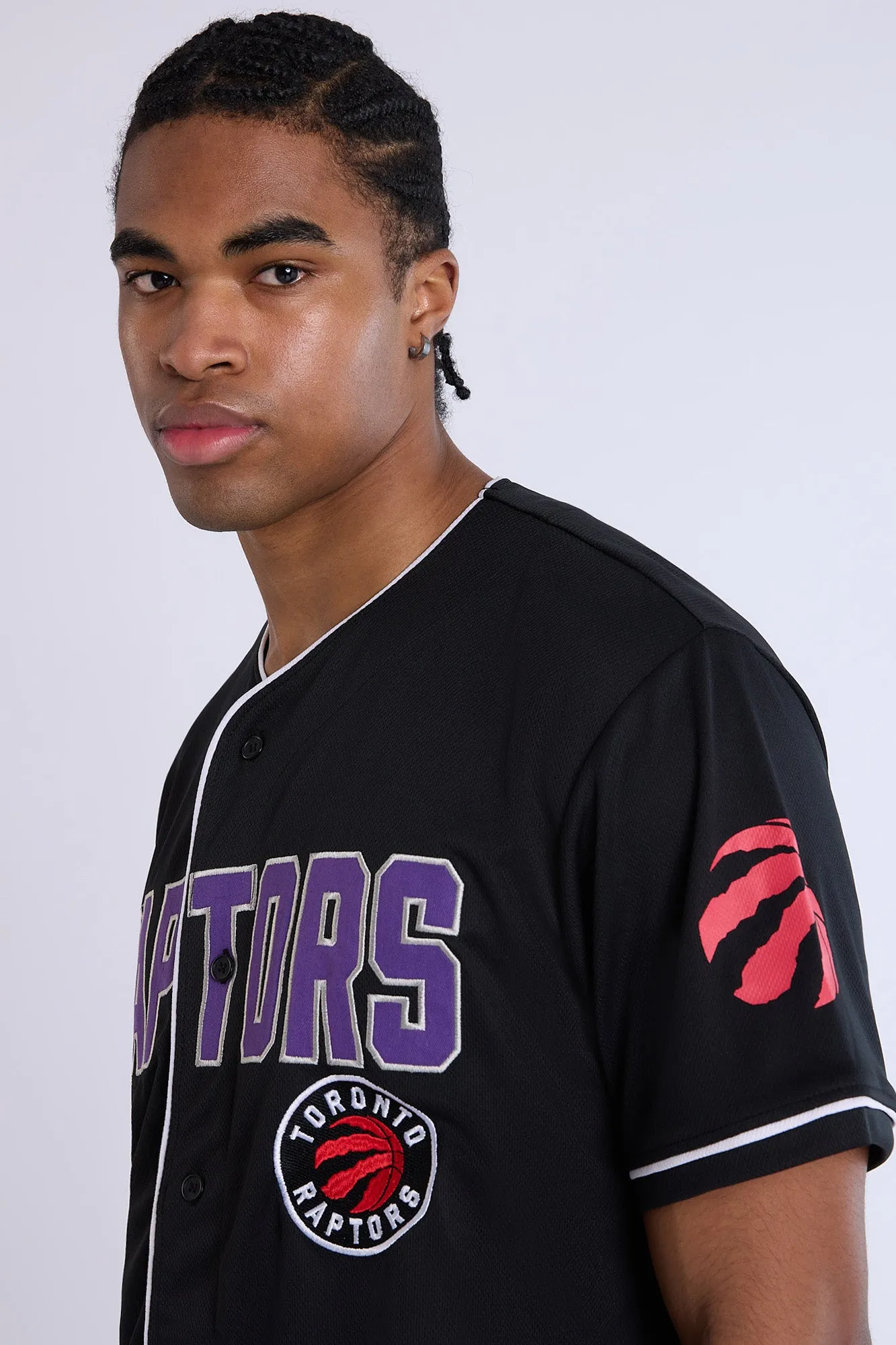 Toronto Raptors Button-Up Baseball Mesh Jersey