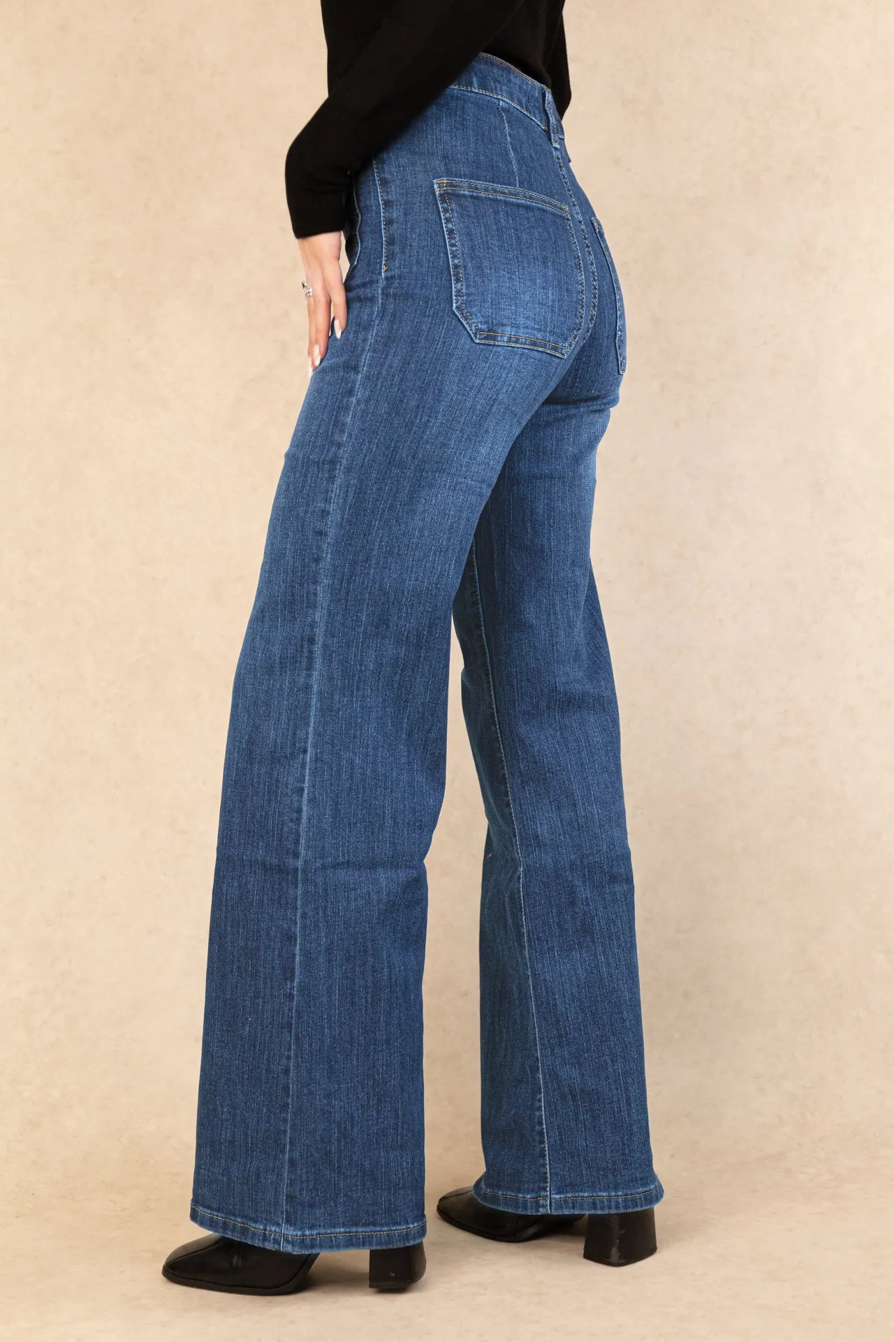 Toxik High Waisted Medium Blue Denim Jeans