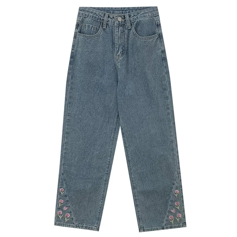 Tulip Tips Embroidered Jeans (2 Colors)