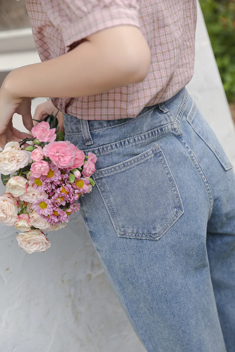 Tulip Tips Embroidered Jeans (2 Colors)