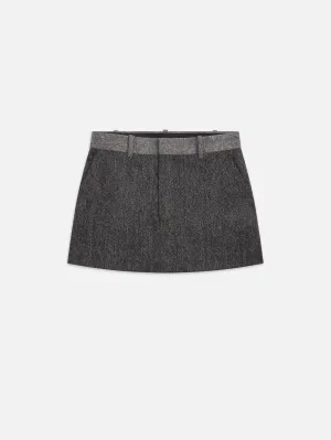 Tweed Suiting Skirt -- Check Multi