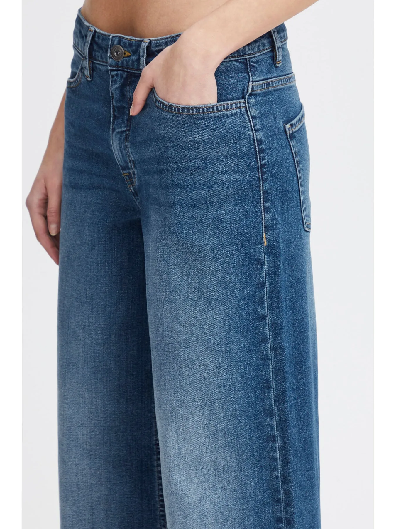 Twiggy Wide Leg Jeans - Medium Blue