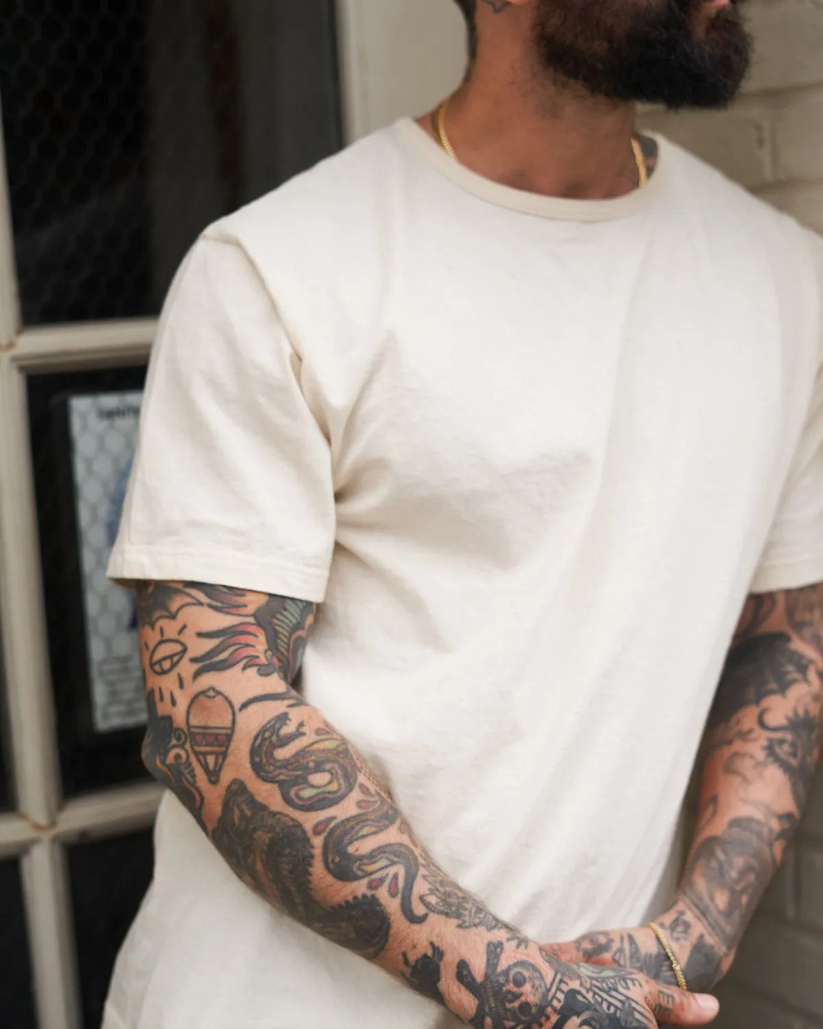 Upstate Stock 50/50 Upcycled Cotton Classic Tee - Natural Scour
