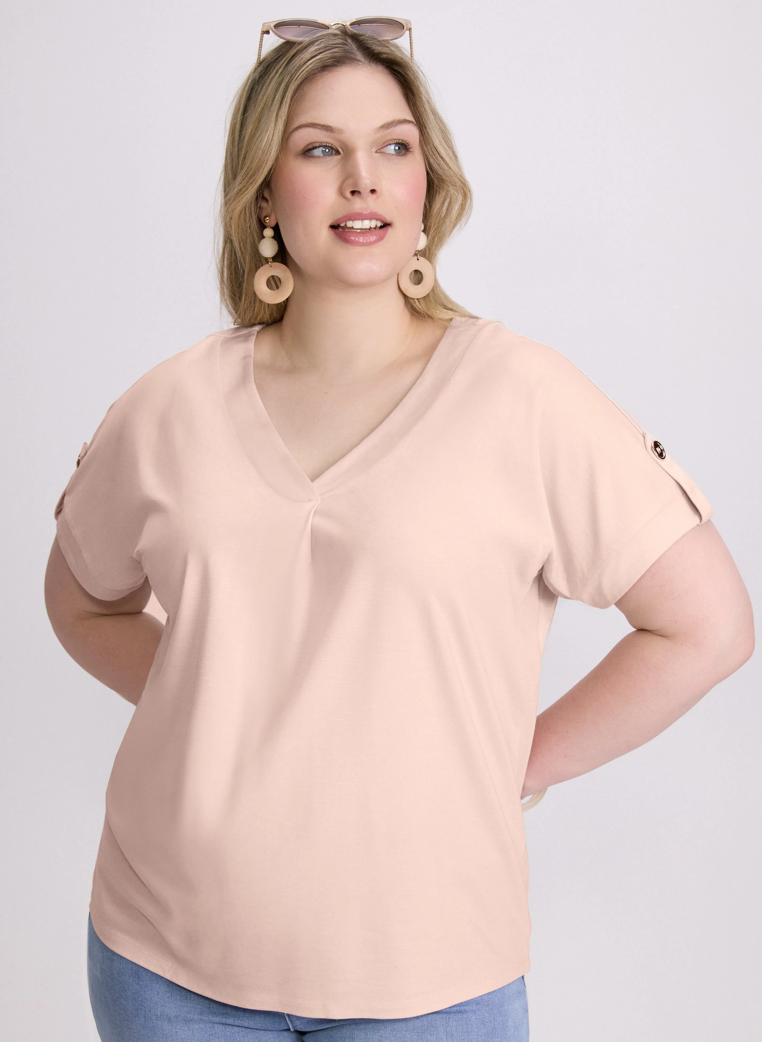V-Neck Slub T-Shirt