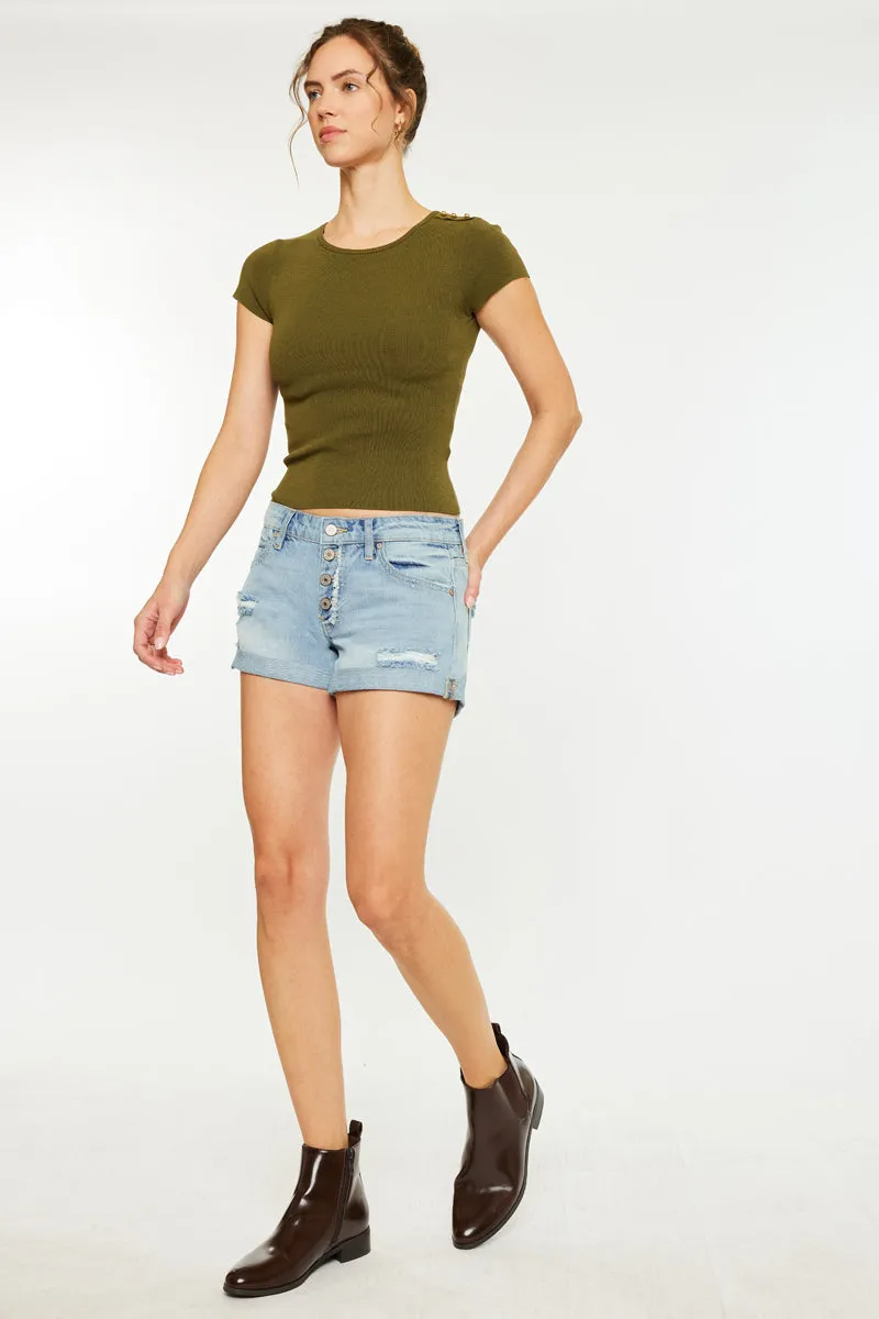 Valencia Low Rise Button Down Shorts