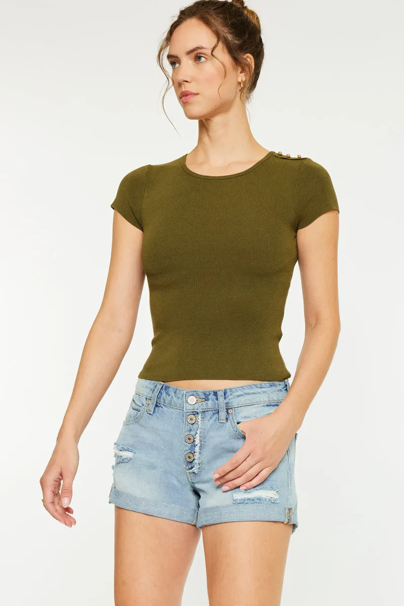 Valencia Low Rise Button Down Shorts