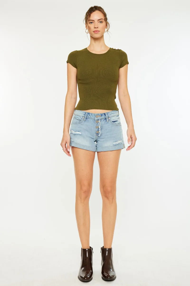 Valencia Low Rise Button Down Shorts