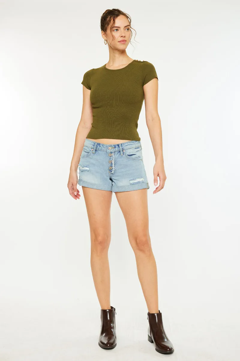 Valencia Low Rise Button Down Shorts