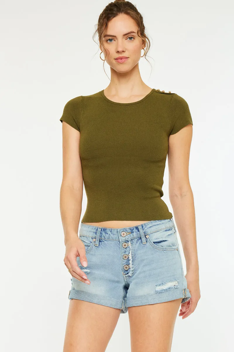 Valencia Low Rise Button Down Shorts