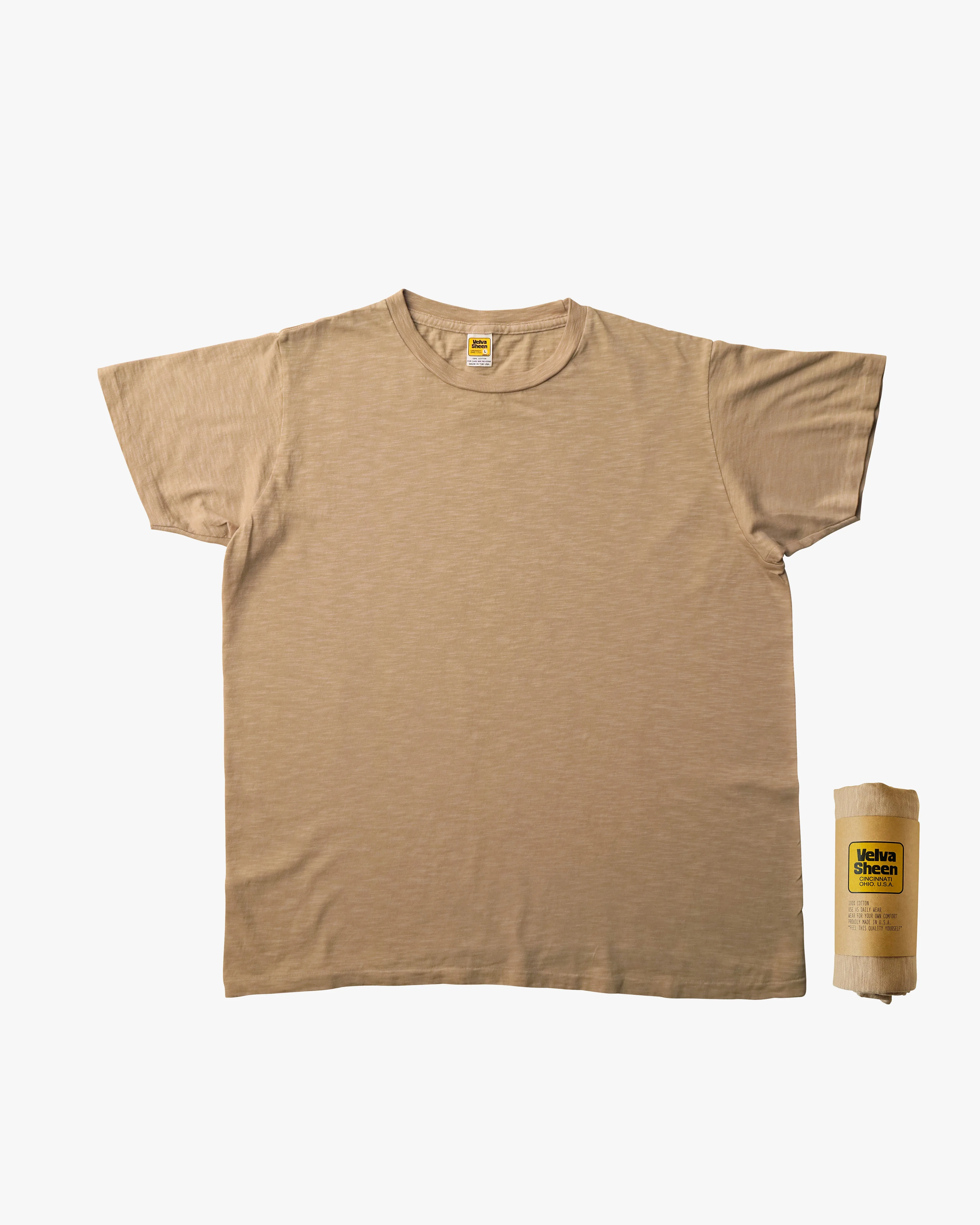 Velva Sheen Rolled S/S Regular Tee - Smokey Beige