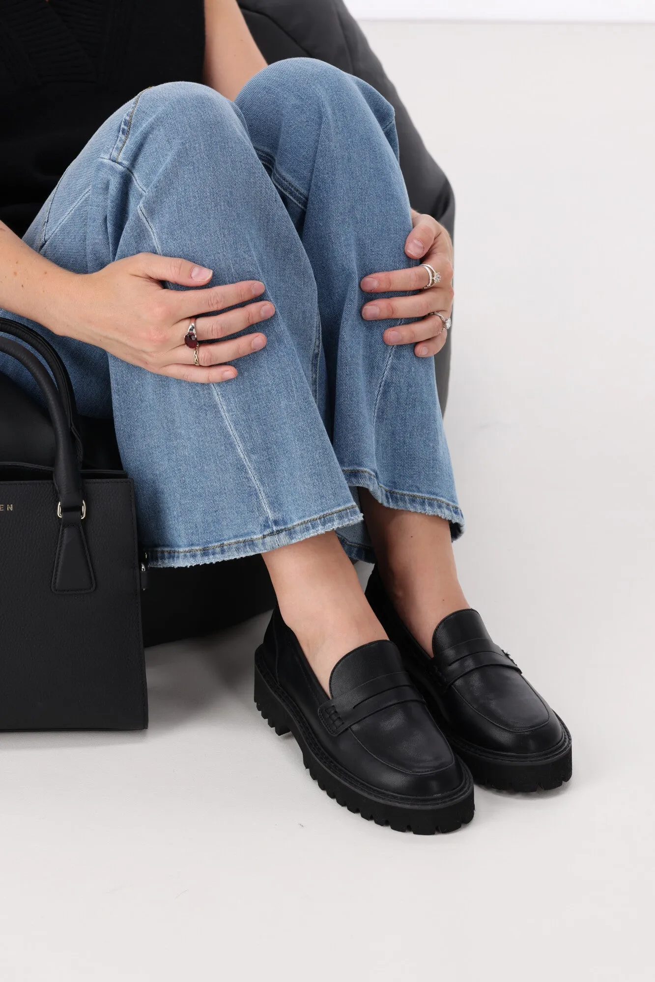 Verali Neon Chunky Loafer Black