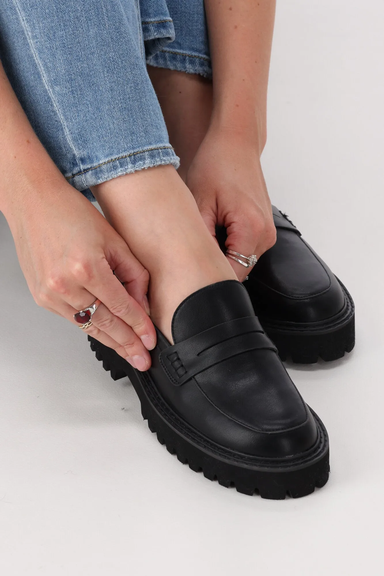 Verali Neon Chunky Loafer Black